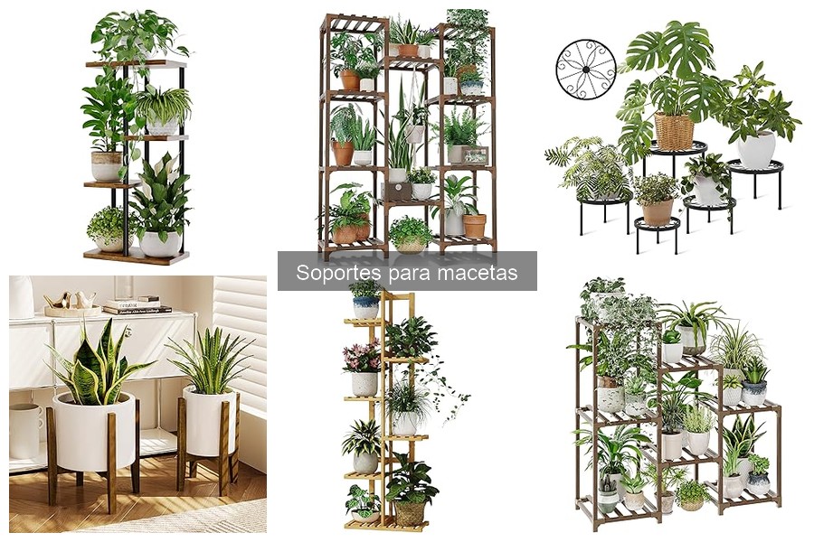 Comparativa de materiales en soportes para macetas