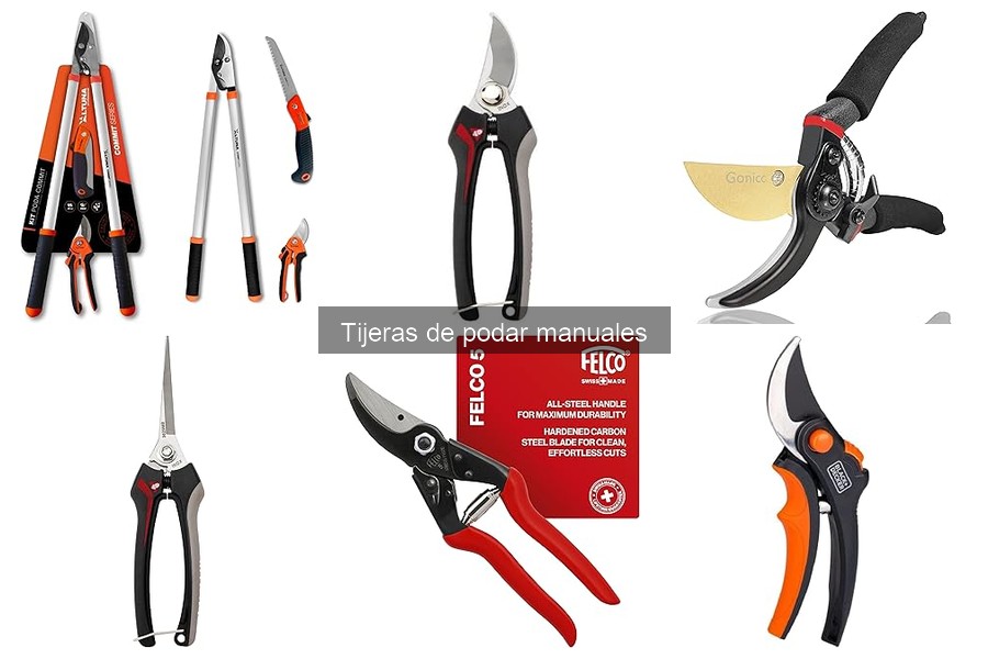 Mantenimiento de tijeras de podar manuales para jardinería