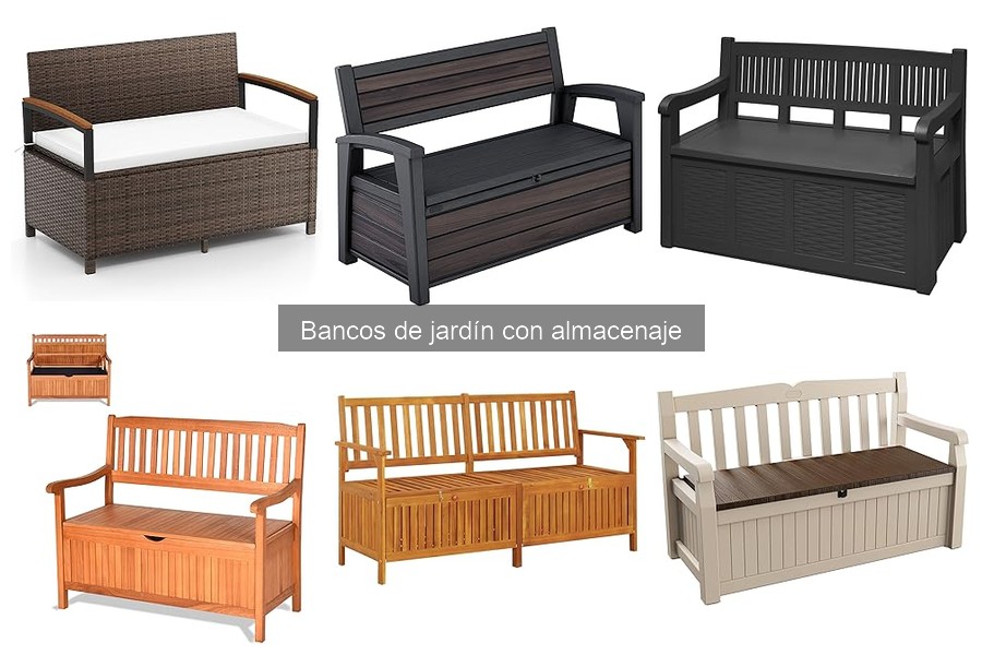 Mejores bancos de jardín con almacenaje para espacios pequeños