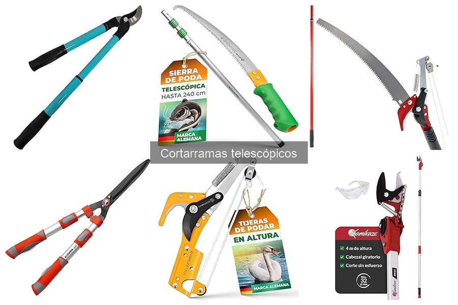 Tipos de cortarramas telescópicos para jardinería