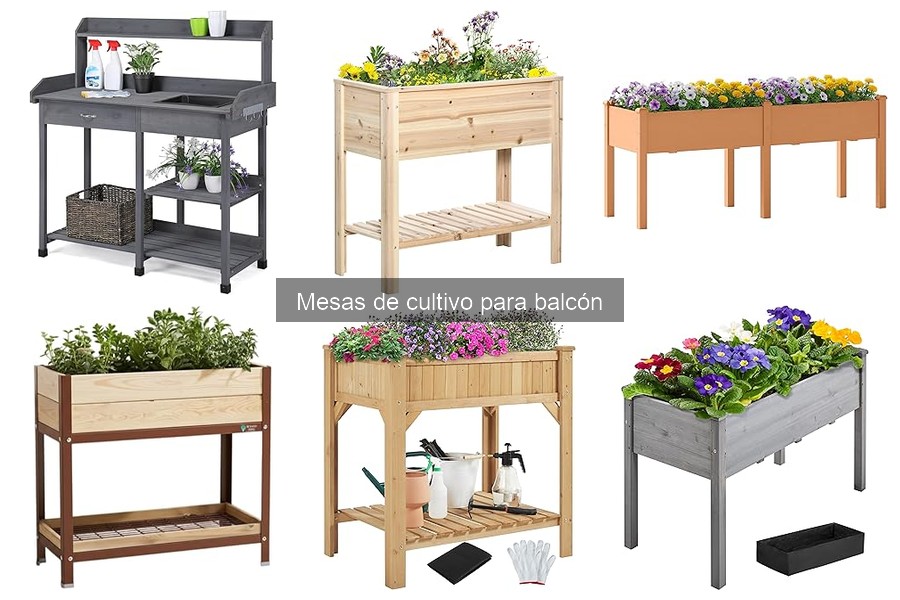 Tipos de mesas de cultivo para balcón: materiales y diseños